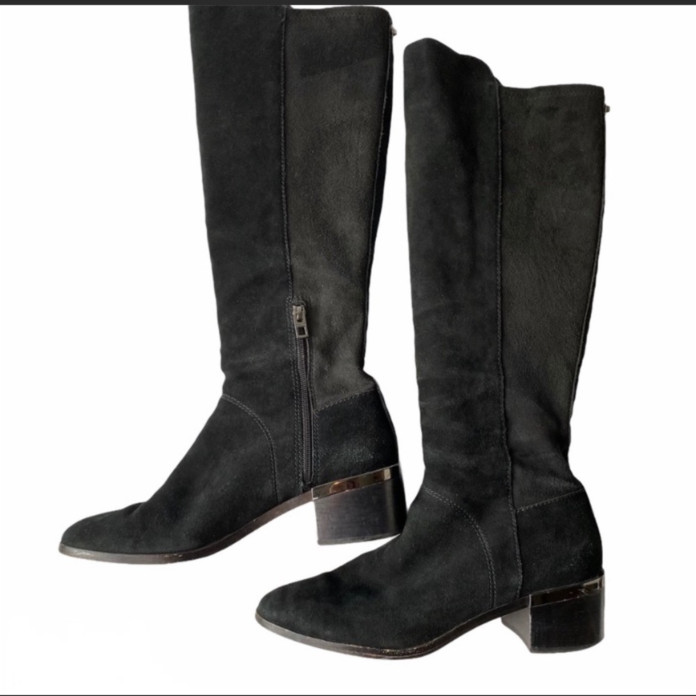Coach Black Suede Tank Boots 10B